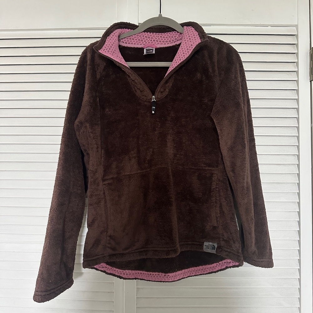 The North Face Brown and Pink Fleece Jacket